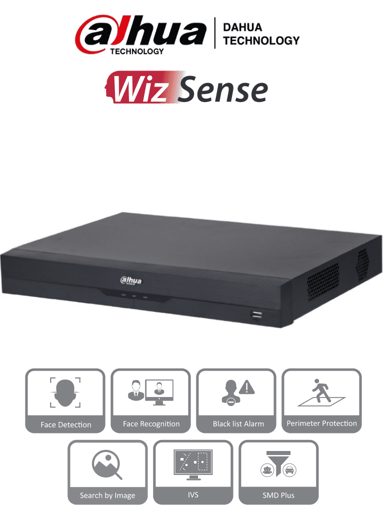 DAHUA NVR2208-8P-I2 - NVR de 8 Megapixeles/ 8 Canales IP/ WizSense/ 8 Puertos PoE/ Smart H.265+/ 1 Ch de Reconocimiento Facial y FD/ Hasta 10 Bases de Datos de Rostros/ 2 Puertos SATA/ SMD Plus/ Max. Decodificación de 6x1080p FPS/ Onvif/ DAHUA NVR2208-8P-I2 - NVR de 8 Megapixeles/ 8 Canales IP/ WizSense/ 8 Puertos PoE/ Smart H.265+/ 1 Ch de Reconocimiento Facial y FD/ Hasta 10 Bases de Datos de Rostros/ 2 Puertos SATA/ SMD Plus/ Max. Decodificación de 6x1080p FPS/ Onvif/